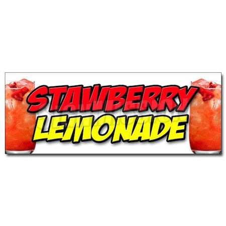 Signmission STRAWBERRY LEMONADE DECAL sticker ice cold refreshing homemade drink cool, D-24 Strawberry Lemonade D-24 Strawberry Lemonade